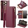 Antsturdy Compatible with iPhone 12 Pro Max Wallet CaseRFID Blocking PU Leather Phone Case Women Men flip Protective Cover Wrist Strap Zipper Credit Card Holder Slotsfor Apple 12 Pro MaxWine Red