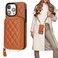 Bocasal Crossbody Wallet Case for iPhone 15 Pro Max RFID Blocking PU Leather Zipper Handbag Purse Flip Cover Kickstand Folio Case with Card Slots Holder Wrist Strap Lanyard 5G 67 Inch Brown