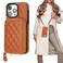 Bocasal Crossbody Wallet Case for iPhone 15 Pro Max RFID Blocking PU Leather Zipper Handbag Purse Flip Cover Kickstand Folio Case with Card Slots Holder Wrist Strap Lanyard 5G 67 Inch Brown
