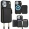 Bocasal for MagSafe Crossbody Wallet Case Compatible with iPhone 14 Pro Max RFID Blocking Protective Purse Case with Card Slots Holder Kickstand Wrist Strap Lanyard Zipper 67 Inch 5G Black
