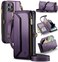 Strapurs Wallet Case Compatible with iPhone 14 Pro Max RFID Blocking 10Card Holder Soft PU Leather Magnetic Snap Shoulder Strap Zipper Pocket Phone Case Fit for iPhone 14 Pro Max Purple