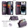 Strapurs Wallet Case Compatible with iPhone 14 Pro Max RFID Blocking 10Card Holder Soft PU Leather Magnetic Snap Shoulder Strap Zipper Pocket Phone Case Fit for iPhone 14 Pro Max Purple