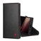 TORRO Case Compatible with Samsung Galaxy S24 Ultra 5G Premium Leather Wallet Case with Kickstand and Card Slots Black with Red Detail