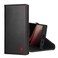 TORRO Case Compatible with Samsung Galaxy S24 Ultra 5G Premium Leather Wallet Case with Kickstand and Card Slots Black with Red Detail