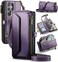 Strapurs Wallet Case Compatible with Samsung Galaxy S24 Ultra 5G RFID Blocking 10Card Holder Soft PU Leather Magnetic Snap Strap Zipper Pocket Phone Case Fit for Galaxy S24 Ultra Purple