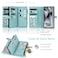 TwoHead for Samsung Galaxy S24 Ultra Wallet Case with Card Holder Detachable Magnetic Phone Case for S24 UltraPU Leather AllRound Protective Phone Case Wallet with Wrist StrapBlue