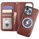 Bocasal for iPhone 15 Pro Max Wallet Case Compatible with MagSafe Wireless Charging RFID Blocking Magnetic Leather Case with Card Slots Holder Kickstand Detachable Wrist Strap 67 Inch Brown