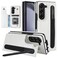 XIMAND for Samsung Galaxy Z Fold 5 Wallet Case with Credit Card Holder and SPen HolderFold Premium Leather Magnetic Clasp Kickstand Heavy Duty Protective CoverWhite