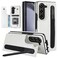 XIMAND for Samsung Galaxy Z Fold 5 Wallet Case with Credit Card Holder and SPen HolderFold Premium Leather Magnetic Clasp Kickstand Heavy Duty Protective CoverWhite