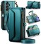 Strapurs Wallet Case Compatible with Samsung Galaxy A15 5G RFID Blocking Card Holder Soft PU Leather Magnetic Snap Shoulder Strap Zipper Pocket Phone Case Fit for Galaxy A15 65 Bluegreen
