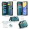 Strapurs Wallet Case Compatible with Samsung Galaxy A15 5G RFID Blocking Card Holder Soft PU Leather Magnetic Snap Shoulder Strap Zipper Pocket Phone Case Fit for Galaxy A15 65 Bluegreen
