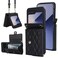 XIMAND for Samsung Galaxy Z Flip 6 Accordion Crossbody Wallet Case 4 Card Slots RFID Blocking and Adjustable Strap Stylish and Versatile Accessory for The Modern Chic Woman Black