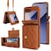 XIMAND for Samsung Galaxy Z Flip 6 Accordion Crossbody Wallet Case 4 Card Slots RFID Blocking and Adjustable Strap Stylish and Versatile Accessory for The Modern Chic Woman Brown