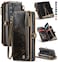 Defencase Wallet Case Compatible with Samsung Galaxy Z Fold 6 with RFID Blocking Card Holder S Pen Holder Slot PU Leather Magnetic Snap Flip Zipper Strap Phone Case Fit for Galaxy Z Fold 6 Coffee