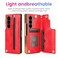XIMAND for Samsung Galaxy Z Fold 6 Wallet Case with SPen Holder and Credit Card Holder Builtin Front Screen Flim ProtectorLuxurious Leather Magnetic Clasp KickstandRed