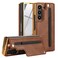 XIMAND for Samsung Galaxy Z Fold 6 Wallet Case with SPen Holder and Credit Card Holder Builtin Front Screen Flim ProtectorLuxurious Leather Magnetic Clasp KickstandBrown