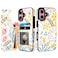 HAOPINSH for iPhone 16 Wallet Case with Card Holder Floral Flower Pattern Back Flip Folio PU Leather Kickstand Card Slots Case for Women Girls Double Magnetic Clasp Shockproof Cover 61