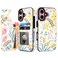 HAOPINSH for iPhone 16 Wallet Case with Card Holder Floral Flower Pattern Back Flip Folio PU Leather Kickstand Card Slots Case for Women Girls Double Magnetic Clasp Shockproof Cover 61