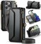 Strapurs Wallet Case Compatible with iPhone 16 Pro Max 69 RFID Blocking 10Card Holder Soft PU Leather Magnetic Snap Shoulder Strap Zipper Pocket Phone Case Fit for iPhone 16 Pro Max Black