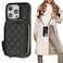 Bocasal Crossbody Wallet Case for iPhone 16 Pro RFID Blocking PU Leather Zipper Handbag Purse Flip Cover Kickstand Folio Case with Card Slots Holder Wrist Strap Lanyard 5G 63 Inch Black