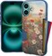 Smartish iPhone 16 Wallet Case Wallet Slayer Vol 1 Slim Protective Credit Card Holder Drop Tested Hidden Credit Card Slot Cover for Apple iPhone 16 Wildflower Fields