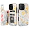 HAOPINSH for iPhone 16 Pro Max Wallet Case with Card Holder Floral Flower Pattern Back Flip Folio PU Leather Kickstand Card Slots Case for Women Girls Double Magnetic Clasp Shockproof Cover 69