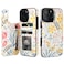 HAOPINSH for iPhone 16 Pro Max Wallet Case with Card Holder Floral Flower Pattern Back Flip Folio PU Leather Kickstand Card Slots Case for Women Girls Double Magnetic Clasp Shockproof Cover 69