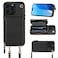 Bocasal Crossbody Wallet Case for iPhone 16 Pro Max RFID Blocking Leather Purse Case with Card Holder Protective Handbag Flip Cover with Zipper Wrist Strap Lanyard for Women 5G 69 Inch Black