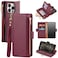 Antsturdy Compatible with iPhone 16 Pro Wallet CaseRFID Blocking PU Leather Phone Case Women Men Kickstand Flip Cover Wrist Strap Zipper Credit Card Holder Slots for Apple 16 Pro 63Wine Red
