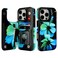 HAOPINSH for iPhone 16 Pro Wallet Case with Card Holder Blue Florals Pattern Back Flip Folio PU Leather Kickstand Card Slots Case for Women Girls Double Magnetic Clasp Shockproof Cover 63