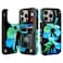 HAOPINSH for iPhone 16 Pro Wallet Case with Card Holder Blue Florals Pattern Back Flip Folio PU Leather Kickstand Card Slots Case for Women Girls Double Magnetic Clasp Shockproof Cover 63