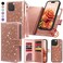Varikke for iPhone 16 Pro Max Wallet Case Detachable with RFID Blocking Card Holder for Women Glitter Leather Strap Magnetic Flip Wallet Removable Phone Case for iPhone 16 Pro Max 69 Rose Gold
