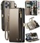 Defencase Compatible with iPhone 16 Pro Max Case Wallet with RFID Blocking Card Holder for Woman Men PU Leather Magnetic Snap Flip Zipper Strap Phone Case for iPhone 16 Pro Max 69 Desert Titanium
