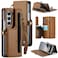 XIMAND for Samsung Galaxy Z Fold 6 Wallet Case with 7 Credit Card Slots and SPen SlotRFID BlockingClassic Leather Magnetic Clasp Kickstand CoverBrown