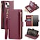 Antsturdy Compatible with iPhone 14 Plus Wallet CaseRFID Blocking PU Leather Phone Case Women Men Flip Shockproof Cover Strap Zipper Pocket Credit Card Holder Slots for Apple 14 PlusWine Red