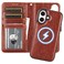 Bocasal for iPhone 16 Wallet Case Compatible with MagSafe Wireless Charging RFID Blocking Magnetic Leather Case with Card Slots Holder Kickstand Detachable Wrist Strap 61 Inch Brown