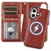 Bocasal for iPhone 16 Wallet Case Compatible with MagSafe Wireless Charging RFID Blocking Magnetic Leather Case with Card Slots Holder Kickstand Detachable Wrist Strap 61 Inch Brown