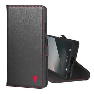 TORRO Premium Leather Case Compatible with Samsung Galaxy S25 Ultra 5G 69 2025 Genuine Leather Wallet Flip Folio Case with Kickstand and Card Slots Black