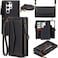 DKDKSIP for Samsung Galaxy S25 Ultra Wallet Case for Women Men Wireless Charging with RFID Blocking Card Holder PU Leather Crossbody Strap Detachable Magnetic Phone Shell Purse Black