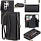 DKDKSIP for Samsung Galaxy S25 Ultra Wallet Case for Women Men Wireless Charging with RFID Blocking Card Holder PU Leather Crossbody Strap Detachable Magnetic Phone Shell Purse Black