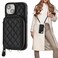 Bocasal Crossbody Wallet Case for iPhone 15 RFID Blocking PU Leather Zipper Handbag Purse Flip Cover Kickstand Folio Case with Card Slots Holder Wrist Strap Lanyard 5G 61 Inch Black
