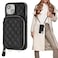 Bocasal Crossbody Wallet Case for iPhone 15 RFID Blocking PU Leather Zipper Handbag Purse Flip Cover Kickstand Folio Case with Card Slots Holder Wrist Strap Lanyard 5G 61 Inch Black