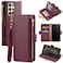 Antsturdy Compatible with Samsung Galaxy S25 Ultra Wallet Case with Card HolderPU Leather Phone Case Flip Protective Cover RFID Blocking Wrist Strap Credit Card Slots Kickstand Men WomenWine Red