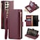 Antsturdy Compatible with Samsung Galaxy S25 Ultra Wallet Case with Card HolderPU Leather Phone Case Flip Protective Cover RFID Blocking Wrist Strap Credit Card Slots Kickstand Men WomenWine Red