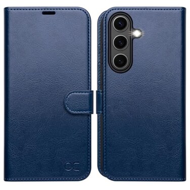 OCASE Compatible with Galaxy S25 Wallet Case PU Leather Flip Folio Case with Card Holders RFID Blocking Kickstand Shockproof TPU Inner Shell Protective Phone Cover 62 Inch 2025 Blue