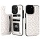 HAOPINSH for iPhone 16 Pro Max Case Wallet with Card Holder White Leopard Cheetah Pattern Back Flip Folio PU Leather Kickstand Card Slots Case for Women Girls Double Magnetic Clasp Shockproof 69