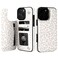 HAOPINSH for iPhone 16 Pro Max Case Wallet with Card Holder White Leopard Cheetah Pattern Back Flip Folio PU Leather Kickstand Card Slots Case for Women Girls Double Magnetic Clasp Shockproof 69