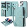TwoHead for iPhone 14 Wallet Case with Card HolderDetachable Magnetic Phone Case PU Leather Wallet Phone Case for WomenMen with Wrist StrapBlue