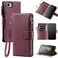 Shieldtop Compatible with iPhone 17e 16e Wallet Case with Card HolderWomen Men RFID Blocking PU Leather Flip Cover Wrist Strap Zipper Credit Card SlotsPhone Case for Apple 17e 16eWine Red