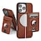 SkyEagle Compatible with MagSafe iPhone 16 Pro Max Case Wallet with AirTag Holder2 in 1 PU Leather Magnetic Detachable RFID Blocking Credit Card Holder Flip Cover Kickstand for Men WomenBrown